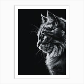 Portrait Of Cat Art Print