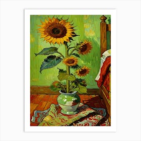 Sunflowers Arrangement - Inspired By Vincent Van Gogh Art Print