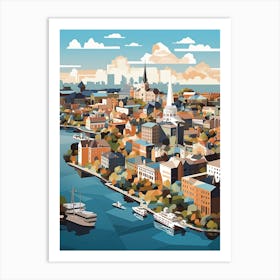 Helsinki, Finland, Geometric Illustration 2 Art Print