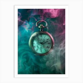 Pocket Watch In Smoke Art Print