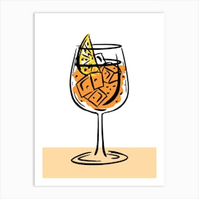 Aperol Spritz Art Print Cocktail Art Print