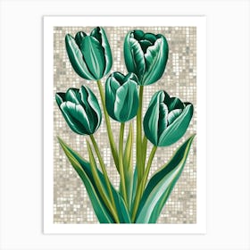 Green Tulips 3 Art Print