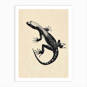 Minimalist Black Lizard Silhouette Art Print