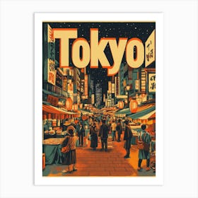 Aihrgdesign A 1970s Inspired Travel Poster For Tokyo 1 Art Print