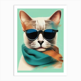 Cat In Sunglasses Art Print