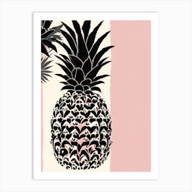 Pineapple On A Pink Background Art Print