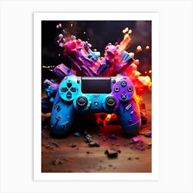 GamingArt, ControllerLove, NeonGlow, GamingVibes, ColorfulConsole, PlayfulPalette, DigitalJoy, ConsoleCreativity, TechTones, GamerHues, VibrantGaming, ControllerMagic, Game controller Poster, Gaming Vibes, Controller Art, Gaming Poster, Gaming Decor I Art Print