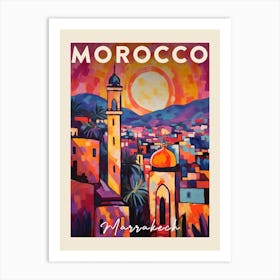 Marrakech Morocco 1 Fauvist Painting Travel Poster Art Print