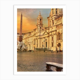 Sunset In Rome, Italy Art Print