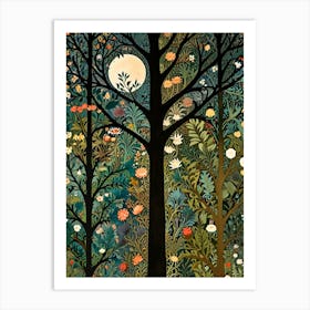 William Morris Moonlight In The Forest 21 Art Print