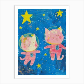 Two Cats In Space Art Print