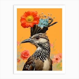 Bird With A Flower Crown Roadrunner 3 Art Print