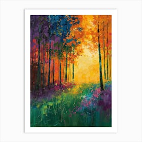 Sunset In The Forest 4 Art Print