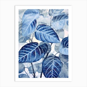 Blue Leaves Art Print