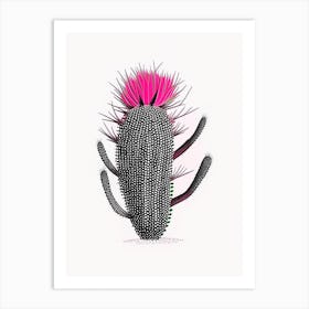 Acanthocalycium Cactus Minimal Line Drawing 2 Art Print