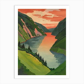 Sunset Over The Lake 3 Art Print