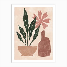 Potted Plants In A Vase Art Print