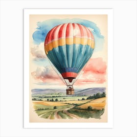 Absolute Reality V16 Watercolor Illustration Of Hot Air Balloo 1 (1) Art Print