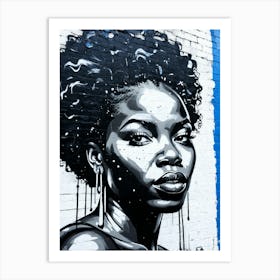 Graffiti Mural Of Beautiful Black Woman 58 Art Print