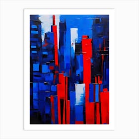 Blue Cityscape Art Print