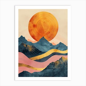 Sunset In The Mountains 13 Art Print