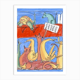 Animal choir 2 Art Print