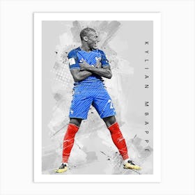 Kylian Mbappe France National Football Art Print