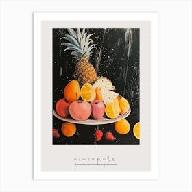 Pineapple Abstract Fruit Art Deco Poster Art Print