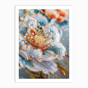 Embroidered Flowers 42 Art Print