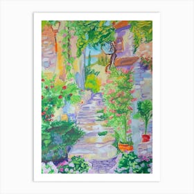 Natural staircase (A4 oil pastel) Art Print