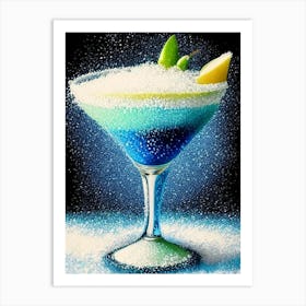 Frozen Margarita Pointillism Cocktail Poster Art Print