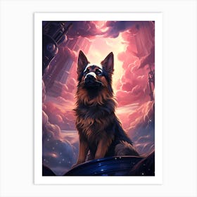 Dog In Space Art Print