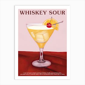 Whiskey Sour Cocktail Kitchen Art Art Print