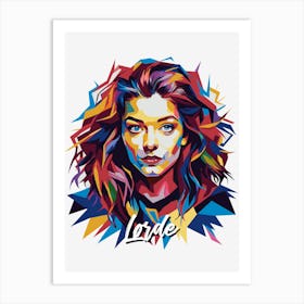 Lorde 03 Portrait Music Icon Style WPAP Pop Art Art Print