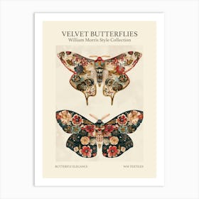 Velvet Butterflies Collection Butterfly Elegance William Morris Style 10 Art Print