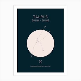 Taurus Star Sign In Dark Art Print
