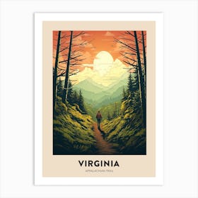 Appalachian Trail Usa 1 Vintage Hiking Travel Poster Art Print