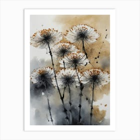 dandelion plant painting 2 Art Print