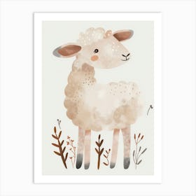 Charming Nursery Kids Animals Lamb 4 Art Print