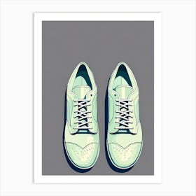 Pair Of Shoes On A Solid Background Minimalistic Contemporary Vector Art, 1246 Art Print