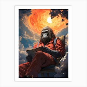 Gorilla In The Sky Art Print