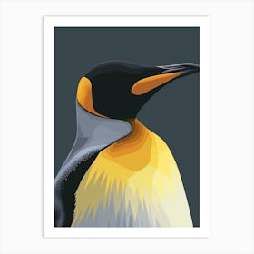 King Penguin Gold Harbour Minimalist Illustration 3 Art Print