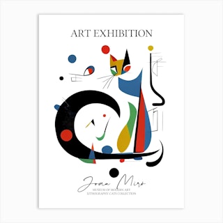 Joan Miro  Inspired Cats Collection Abstract Exhibition Art Print