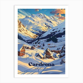 Cardrona New Zealand Winter Art Illustration Art Print