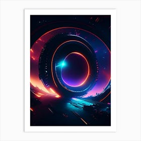 Event Horizon Neon Nights Space Art Print