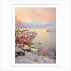 Dreamy Winter Painting Troms Norway 2 Art Print