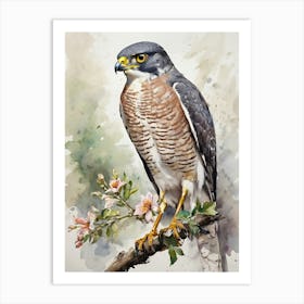 Hawk On A Branch 1 Art Print