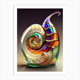 Glass Snail  Patchwork Art Print