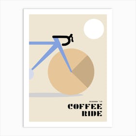 Coffee Ride I - Lightblue Art Print