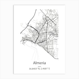 Almeria,Spain Minimalist Map Art Print